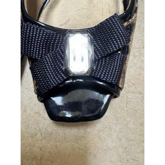 AK Anne Klein Sport Leopard Jeweled Bow Flats 9 New - Picture 5 of 6